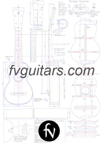Progetto di costruzione dell'ukulele soprano.